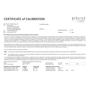Certificato di calibrazione per PicoScope 6000E (300/500 MHz)