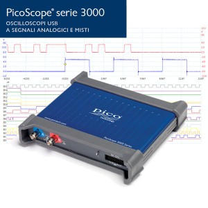 Foto prodotto Oscilloscopio PicoScope 3204D MSO 2 + 16 digitali, 70 MHz, 2 sonde e accessori