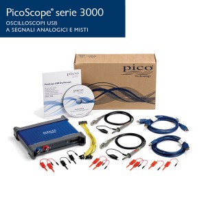 Foto prodotto Oscilloscopio PicoScope 3206D MSO 2 + 16 digitali, 200 MHz, 2 sonde e accessori