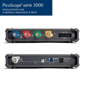 Foto prodotto Oscilloscopio PicoScope 3404D MSO 4 + 16 digitali, 70 MHz, 4 sonde e accessori