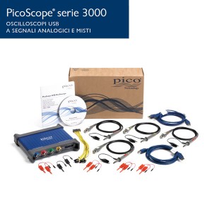 Foto prodotto Oscilloscopio PicoScope 3404D MSO 4 + 16 digitali, 70 MHz, 4 sonde e accessori