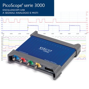 Foto prodotto Oscilloscopio PicoScope 3405D MSO 4 + 16 digitali, 100 MHz, 4 sonde e accessori