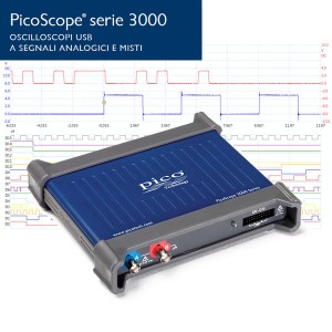 Foto prodotto Oscilloscopio PicoScope 3203D MSO 2 + 16 digitali, 50 MHz, 2 sonde e accessori